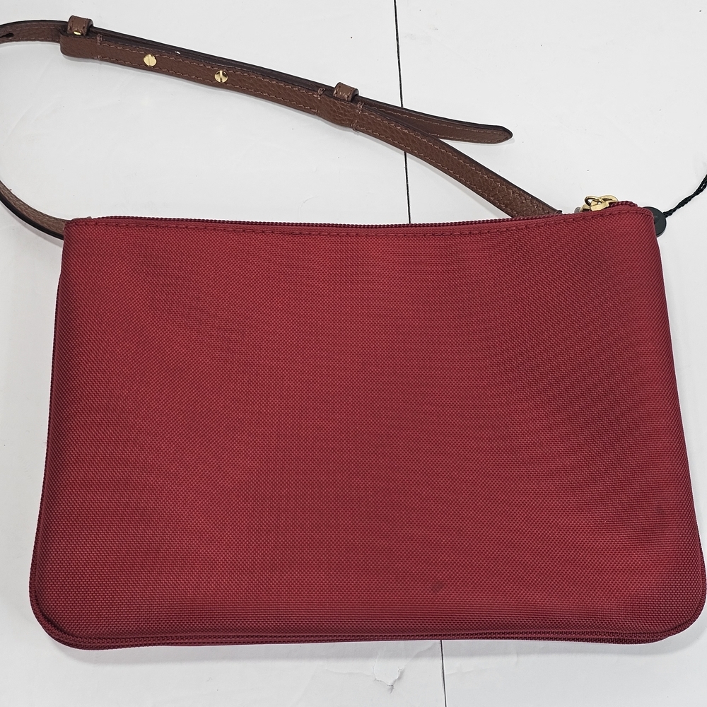 Lauren Ralph Lauren Plain Red Zip Crossbody Clutch Bag Case Pouch - Picture 4 of 14